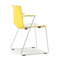 Кресло пластиковое на полозьях PEDRALI Tweet сталь, стеклопластик белый, желтый Фото 6