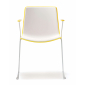 Кресло пластиковое на полозьях PEDRALI Tweet сталь, стеклопластик белый, желтый Фото 4