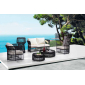 Кресло плетеное дизайнерское Tagliamento Sofa living алюминий, искусственный ротанг черный Фото 2