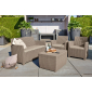Комплект пластиковой мебели Keter Corona set with cushion box пластик с имитацией плетения капучино, песочный Фото 2