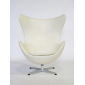 Кресло дизайнерское мягкое Beon Egg хромированная сталь, экокожа белый Фото 8