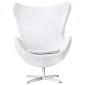 Кресло дизайнерское мягкое Beon Egg хромированная сталь, экокожа белый Фото 6