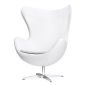 Кресло дизайнерское мягкое Beon Egg хромированная сталь, экокожа белый Фото 7