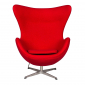 Кресло дизайнерское мягкое Beon Egg хромированная сталь, кашемир красный Фото 9