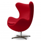 Кресло дизайнерское мягкое Beon Egg хромированная сталь, кашемир красный Фото 1