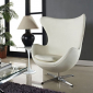 Кресло дизайнерское мягкое Beon Egg хромированная сталь, экокожа белый Фото 2