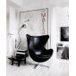 Кресло дизайнерское мягкое Beon Egg хромированная сталь, экокожа черный Фото 6