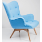 Кресло дизайнерское Beon Angel дерево, кашемир голубой Фото 6