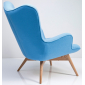 Кресло дизайнерское Beon Angel дерево, кашемир голубой Фото 8