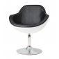 Барное кресло дизайнерское Beon Ego хромированный металл, пластик, экокожа черный, белый Фото 1