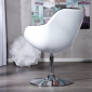 Барное кресло дизайнерское Beon Ego хромированный металл, пластик, экокожа черный, белый Фото 5