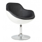 Барное кресло дизайнерское Beon Ego хромированный металл, пластик, экокожа черный, белый Фото 2