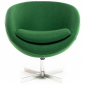 Кресло дизайнерское Beon Planet хромированный металл, кашемир зеленый Фото 1