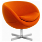 Кресло дизайнерское Beon Planet хромированный металл, кашемир оранжевый Фото 2