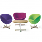 Кресло дизайнерское Beon Planet хромированный металл, кашемир фиолетовый Фото 4