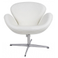Кресло дизайнерское Beon Swan хромированный металл, экокожа белый Фото 1