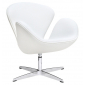 Кресло дизайнерское Beon Swan хромированный металл, экокожа белый Фото 2
