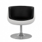 Кресло пластиковое мягкое Beon Cup Cognac хромированный металл, пластик, экокожа белый, черный Фото 1