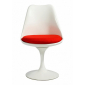 Стул дизайнерский мягкий Beon Tulip стеклопластик, ткань белый, красный Фото 1