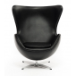 Кресло дизайнерское мягкое Beon Egg хромированная сталь, экокожа черный Фото 1