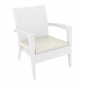 Кресло пластиковое плетеное Siesta Contract Miami Lounge Armchair стеклопластик белый Фото 5