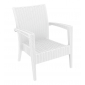 Кресло пластиковое плетеное Siesta Contract Miami Lounge Armchair стеклопластик белый Фото 1