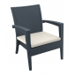 Кресло пластиковое плетеное Siesta Contract Miami Lounge Armchair стеклопластик темно-серый Фото 5