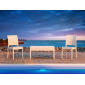 Столик пластиковый плетеный журнальный Siesta Contract Miami Lounge Table стеклопластик белый Фото 5
