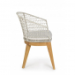 Кресло плетеное с подушкой Garden Relax Gadiel тик, искусственный ротанг белый Фото 3