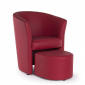 Кресло с пуфом Garden Relax Rita сосна/искусственная кожа красный Фото 1