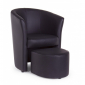 Кресло с пуфом Garden Relax Rita сосна/искусственная кожа чёрный Фото 1