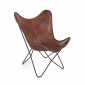 Кресло с обивкой Garden Relax Eaton алюминий, натуральная кожа коричневый Фото 2