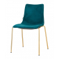 Стул с обивкой Scab Design Zebra Pop 4 legs  сталь, поликарбонат, ткань сатинированная латунь, морская волна Фото 1