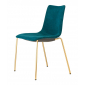 Стул с обивкой Scab Design Zebra Pop 4 legs  сталь, поликарбонат, ткань сатинированная латунь, морская волна Фото 4