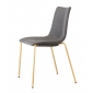 Стул с обивкой Scab Design Zebra Pop 4 legs  сталь, поликарбонат, ткань сатинированная латунь, серый Фото 4