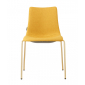 Стул с обивкой Scab Design Zebra Pop 4 legs  сталь, поликарбонат, ткань сатинированная латунь, желтый Фото 4