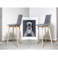 Стул барный с обивкой Scab Design Natural Zebra Pop бук, поликарбонат, ткань натуральный бук, светло-серый Фото 4