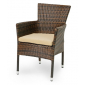 Кресло плетеное с подушкой JOYGARDEN Aroma алюминий, искусственный ротанг темно-коричневый Фото 1