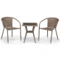 Комплект плетеной мебели Afina T25B/Y137C-W56 Light Brown 2Pcs искусственный ротанг, сталь светло-коричневый Фото 3