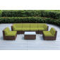 Комплект плетеной мебели Afina YR822BG Brown/Green искусственный ротанг, сталь коричневый, зеленый Фото 1
