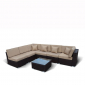 Комплект плетеной мебели Afina YR822-W53 Old Brown искусственный ротанг, сталь коричневый, бежевый Фото 10