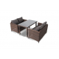 Комплект плетеной мебели 4SIS Макиато Дабл алюминий, искусственный ротанг коричневый Фото 3