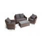 Комплект плетеной мебели 4SIS Кон Панна алюминий, искусственный ротанг, ткань коричневый Фото 3