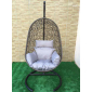 Кресло плетеное подвесное Ротанг Плюс Изи сталь, искусственный ротанг бежево-коричневый Фото 1