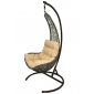 Кресло плетеное подвесное Ротанг Плюс Грация сталь, искусственный ротанг бежево-коричневый Фото 2