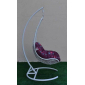 Кресло плетеное подвесное Ротанг Плюс Грация сталь, искусственный ротанг белый Фото 9