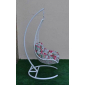 Кресло плетеное подвесное Ротанг Плюс Грация сталь, искусственный ротанг белый Фото 12