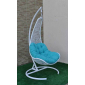 Кресло плетеное подвесное Ротанг Плюс Грация сталь, искусственный ротанг белый Фото 2