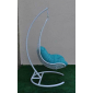 Кресло плетеное подвесное Ротанг Плюс Грация сталь, искусственный ротанг белый Фото 3