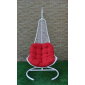 Кресло плетеное подвесное Ротанг Плюс Грация сталь, искусственный ротанг белый Фото 4